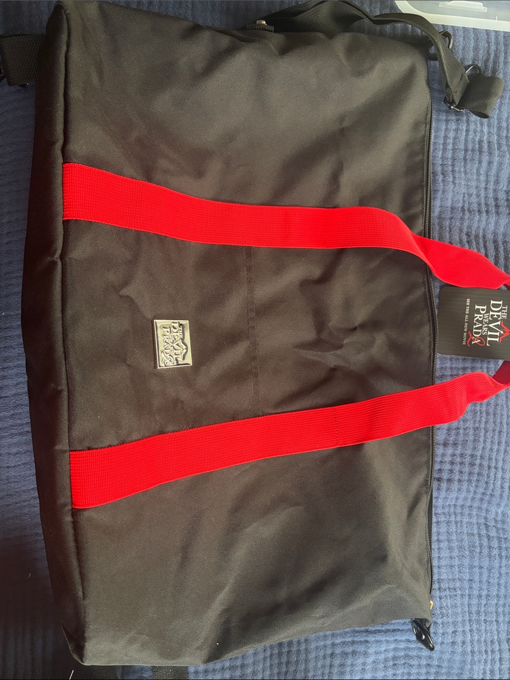 Disney Black Travel Duffel with Red Straps